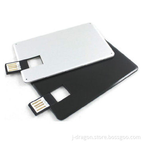 Business Card USB Flash Drive with Aluminum Alloy Casing, Supports Both Sides Color Imprint